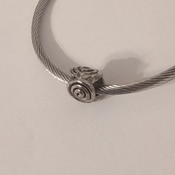Silver Swirls Charm for Pandora Style Bracelet - Picture 4 of 4